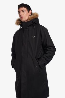 Parka Fred Perry Acolchada Negra Para Hombre