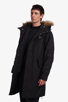 Parka Fred Perry Acolchada Negra Para Hombre