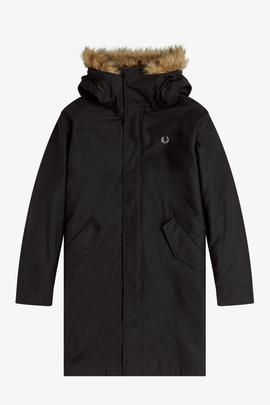 Parka Fred Perry Acolchada Negra Para Hombre