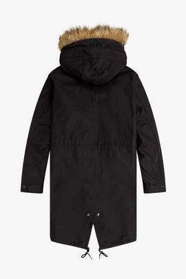 Parka Fred Perry Acolchada Negra Para Hombre