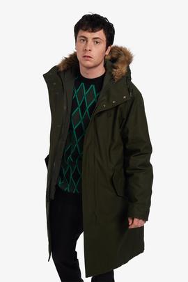 Parka Fred Perry Acolchada Verde Para Hombre