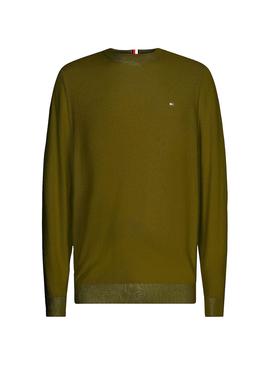 Jersey Tommy Hilfiger Pima Redondo Verde Hombre