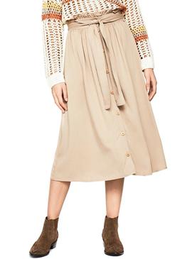 Falda Pepe Jeans Mire Beige Mujer