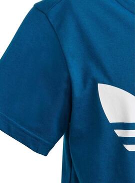 Camiseta Adidas Trefoil Azul para Niños