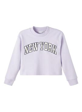 Sudadera Name It Foka Lila New York Para Niña