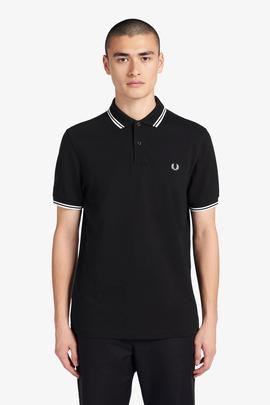 Polo Fred Perry Icónico Negro Y Blanco Para Hombre