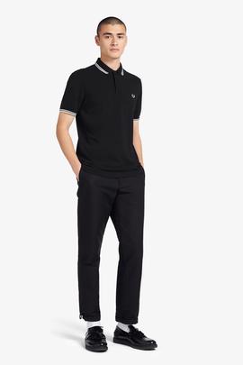 Polo Fred Perry Icónico Negro Y Blanco Para Hombre