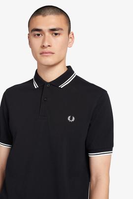 Polo Fred Perry Icónico Negro Y Blanco Para Hombre