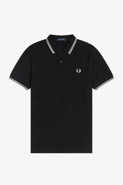 Polo Fred Perry Icónico Negro Y Blanco Para Hombre