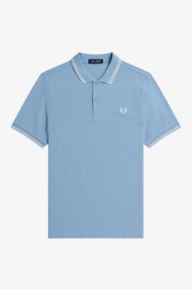 Polo Fred Perry Icónico Azul y Blanco Para Hombre