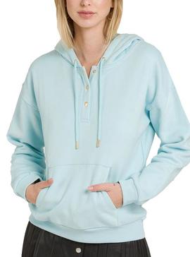 Sudadera Naf Naf Felpa Azul Para Mujer