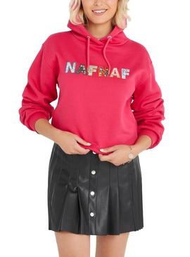 Sudadera Naf Naf Felpa Mensaje Rosa Para Mujer