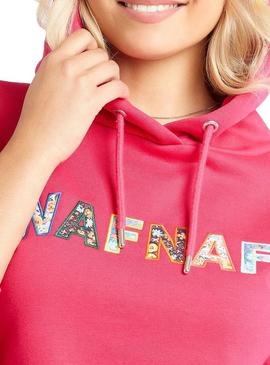 Sudadera Naf Naf Felpa Mensaje Rosa Para Mujer