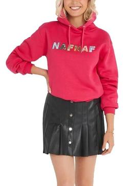 Sudadera Naf Naf Felpa Mensaje Rosa Para Mujer