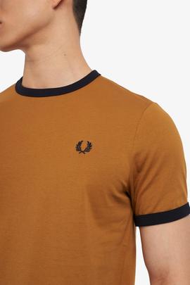 Camiseta Fred Perry Ringer Deportiva Marrón Para Hombre
