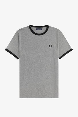 Camiseta Fred Perry Ringer Deportiva Gris Para Hombre