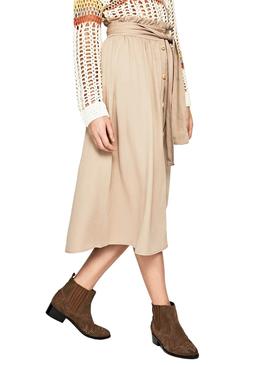 Falda Pepe Jeans Mire Beige Mujer