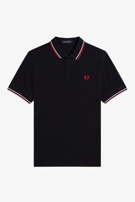 Polo Fred Perry Icónico Marino y Rojo Para Hombre