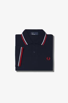 Polo Fred Perry Icónico Marino y Rojo Para Hombre