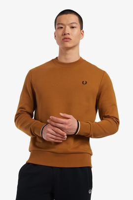 Sudadera de Cuello Redondo Marrón Fred Perry Para Hombre