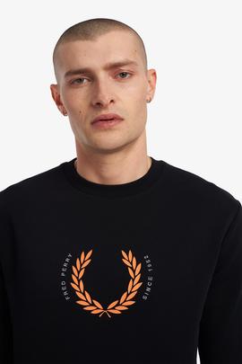 Sudadera Fred Perry Corona de Laurel Negro Para Hombre