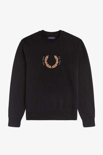 Sudadera Fred Perry Corona de Laurel Negro Para Hombre