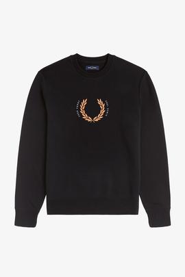 Sudadera Fred Perry Corona de Laurel Negro Para Hombre