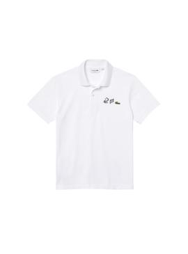 Polo Lacoste Peanuts Snoopy Blanco para Hombre