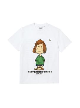 Camiseta Lacoste Peanuts Blanca Mujer y Hombre