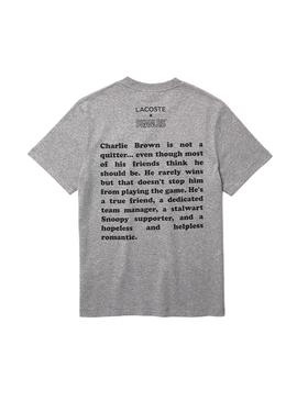 Camiseta Lacoste Peanuts Gris Mujer y Hombre