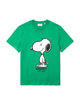 Camiseta Lacoste Peanuts Verde Snoopy 
