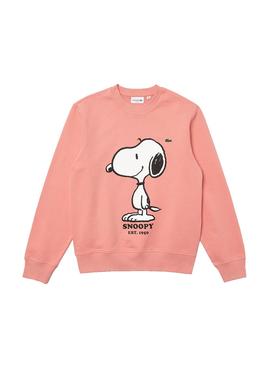 Sudadera Lacoste x Penauts Rosa Hombre y Mujer