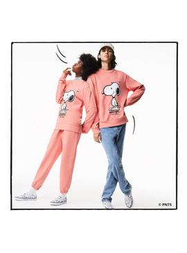 Sudadera Lacoste x Penauts Rosa Hombre y Mujer