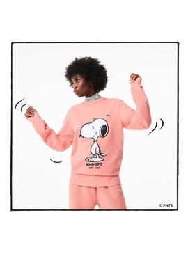 Sudadera Lacoste x Penauts Rosa Hombre y Mujer