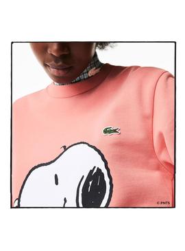 Sudadera Lacoste x Penauts Rosa Hombre y Mujer