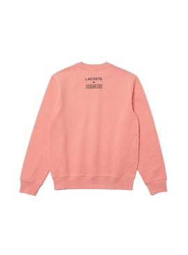 Sudadera Lacoste x Penauts Rosa Hombre y Mujer