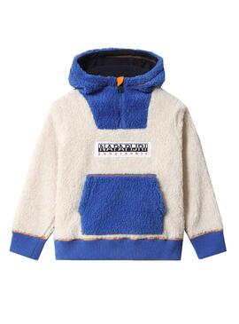 Sudadera Napapijri Teide Beige y Azul para Niño