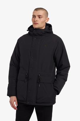 Chaqueta Con Capucha Negra Fred Perry Para Hombre