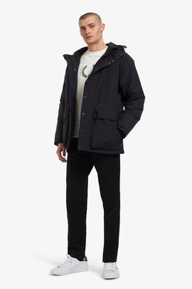 Chaqueta Con Capucha Negra Fred Perry Para Hombre