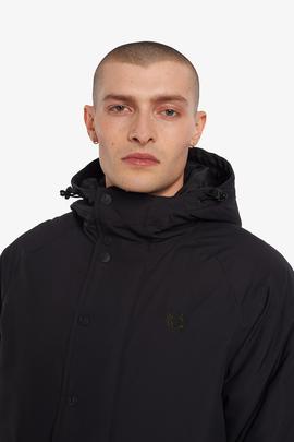 Chaqueta Con Capucha Negra Fred Perry Para Hombre