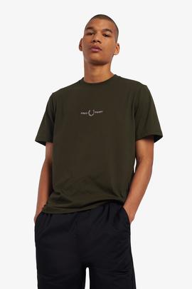 Camiseta Verde De Manga Corta Fred Perry Para Hombre