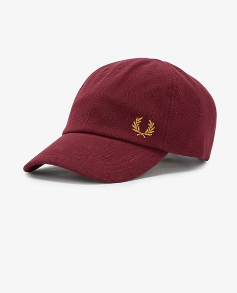 Gorra de Hombre Fred Perry Con Laurel Bordado Burdeos Para Hombre