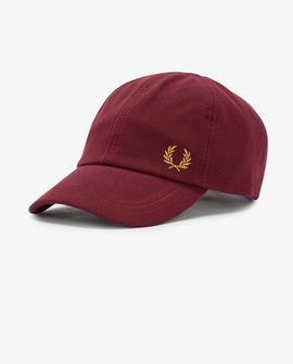 Gorra de Hombre Fred Perry Con Laurel Bordado Burdeos Para Hombre