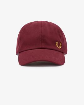 Gorra de Hombre Fred Perry Con Laurel Bordado Burdeos Para Hombre