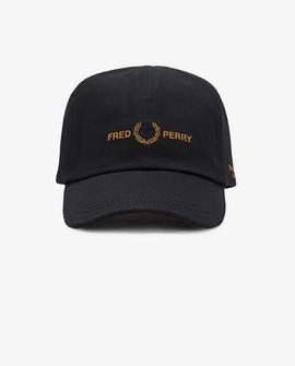 Gorra Fred Perry Letras Negro Para Hombre