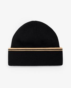 Gorro Negro Fred Perry Cuff Beanie Negro Para Hombre