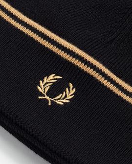 Gorro Negro Fred Perry Cuff Beanie Negro Para Hombre