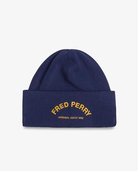 Gorro Con Logotipo Bordado Azul Fred Perry Para Hombre