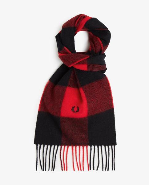 Bufanda de Cuadros Rojo Fred Perry Para Hombre