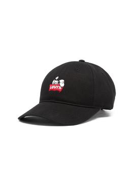 Gorra Levis Peanuts Snoopy Negro Hombre y Mujer